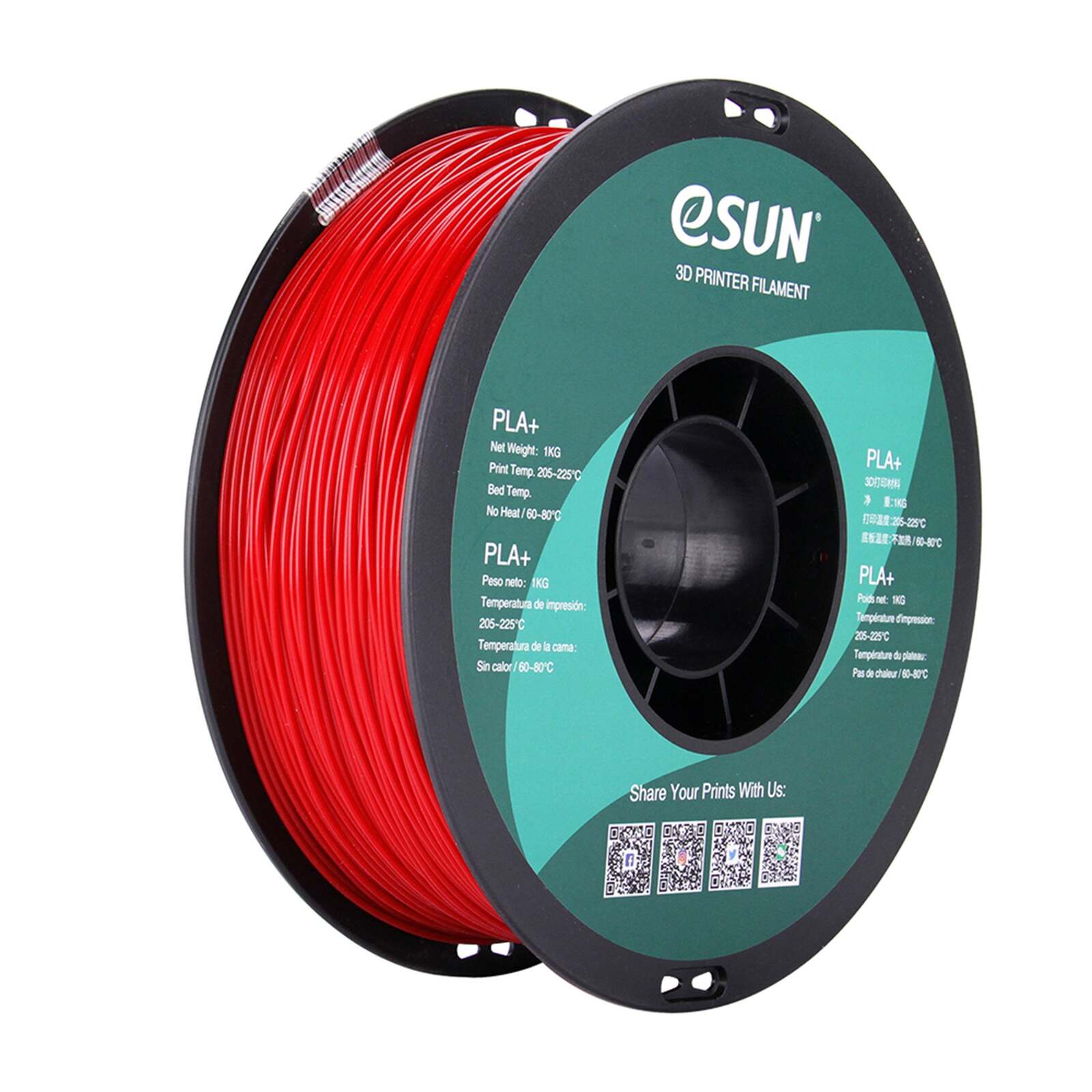 eSUN Fire Engine Red PLA+ 1kg 1.75mm 3D Printer Filament