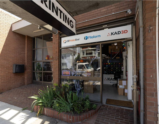 Inside 3D Printer Gear showroom and display area