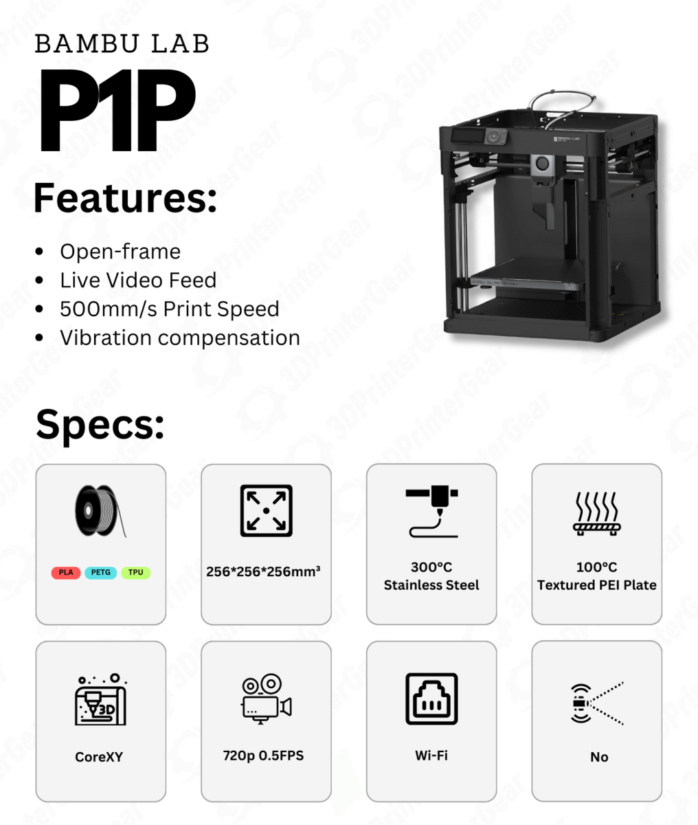 Bambu Lab P1P Product Specifications