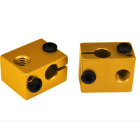 E3D Heater Block Assembly Gold - Glass Style Thermistor