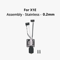 X1E - Complete Hotend Assembly w/ Stainless Steel [Nozzle: 0.2mm] [FAH016]